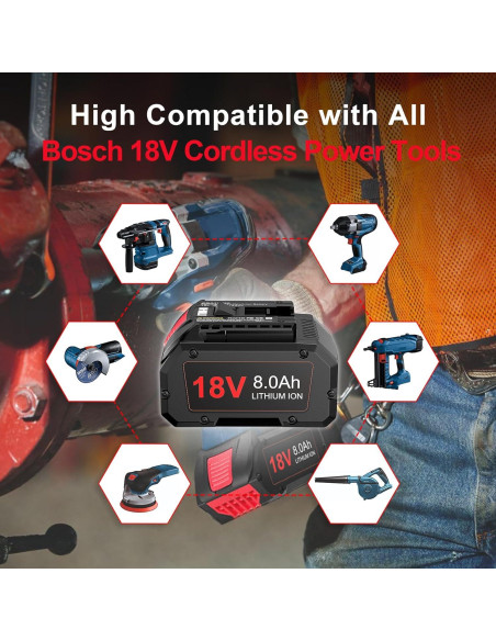Batería Litio-Ion 18V 8000mAh TenHutt para Bosch