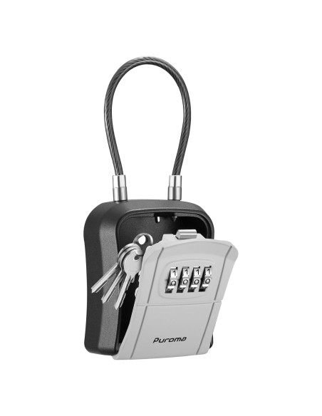 Caja de Llaves Puroma LB234A, Portátil y Montada en Pared, Gris