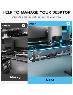 Bandeja de Gestión de Cables ARES Extensible 43-73cm Negro 2