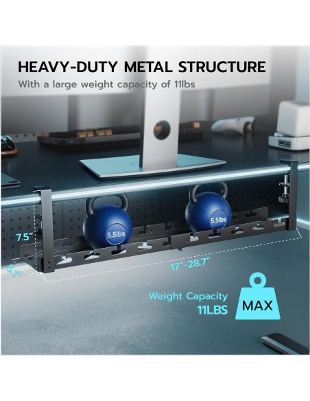 Bandeja de Gestión de Cables ARES Extensible 43-73cm Negro