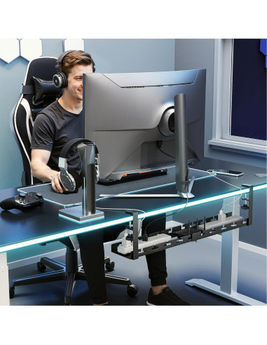 Bandeja de Gestión de Cables ARES Extensible 43-73cm Negro