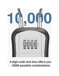 Caja de Llaves Puroma LB234A, Portátil y Montada en Pared, Gris 2