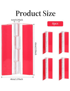 4 Bisagras Autoadhesivas Acrílicas Transparentes Ptwola 65x40mm 2