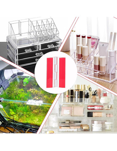 4 Bisagras Autoadhesivas Acrílicas Transparentes Ptwola 65x40mm