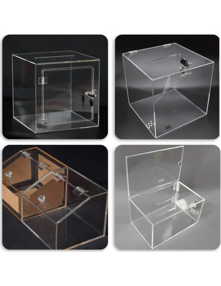 4 Bisagras Autoadhesivas Acrílicas Transparentes Ptwola 65x40mm