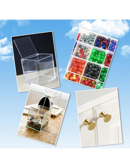 4 Bisagras Autoadhesivas Acrílicas Transparentes Ptwola 65x40mm