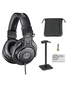Auriculares de Monitoreo Audio-Technica ATH-M30x + Soporte + Paño