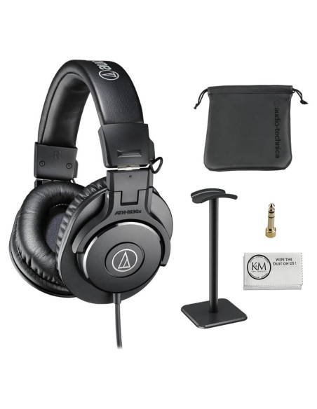Auriculares de Monitoreo Audio-Technica ATH-M30x + Soporte + Paño