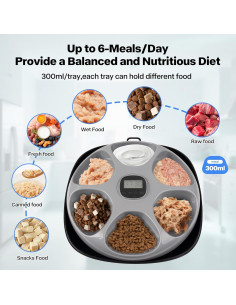 Dispensador Automático de Comida PetPrime 6 Comidas 300ml 2