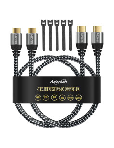 Cable HDMI 4K 1.5 Pies Adoreen 2 Paquete Alta Velocidad 18Gbps