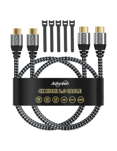 Cable HDMI 4K 1.5 Pies Adoreen 2 Paquete Alta Velocidad 18Gbps