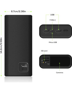 Banco de Energía 10000mAh y Cámara de Seguridad 2K HD 2