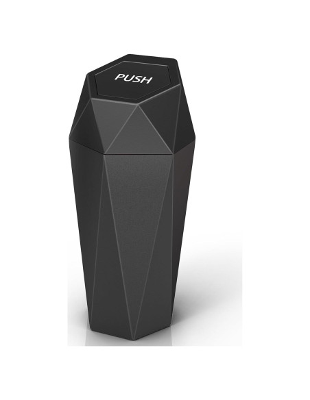 Basurero de coche XSGJC con tapa, mini portavasos negro