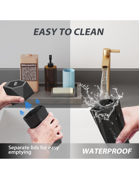 Basurero de coche XSGJC con tapa, mini portavasos negro