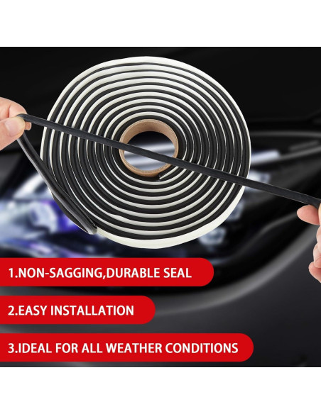 Cinta de Sellado Butílica Negra QDiShi 13m x 8mm Impermeable