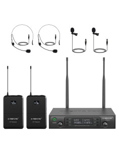 Micrófono Inalámbrico UHF Dual Phenyx Pro PTU-71-2B 2x100 Frecuencias