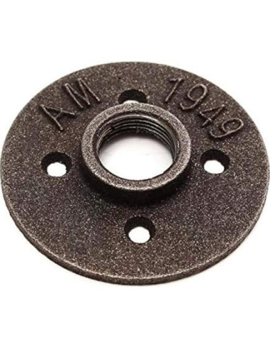 Flange de Piso Hierro Maleable Negro WnewTools 3/4" NPT