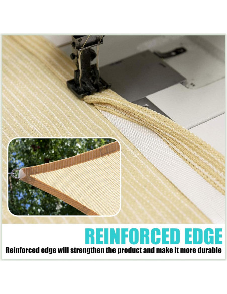 Toldo de Sombra Triangular Amgo 2.44m Marrón UPF50+ 95% UV