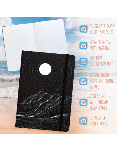 Cuaderno A5 con Rayas Universitarias Mejores Productos Negro