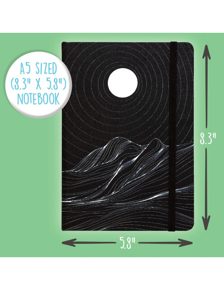 Cuaderno A5 con Rayas Universitarias Mejores Productos Negro