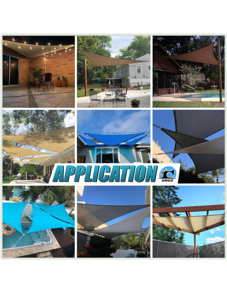 Toldo de Sombra Triangular Amgo 2.44m Marrón UPF50+ 95% UV