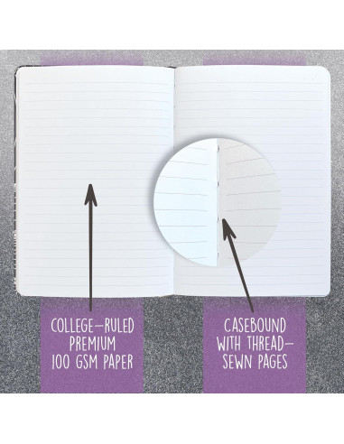 Cuaderno A5 con Rayas Universitarias Mejores Productos Negro