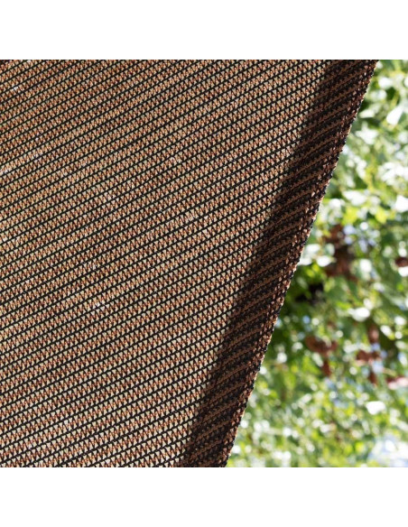 Toldo de Sombra Triangular Amgo 2.44m Marrón UPF50+ 95% UV