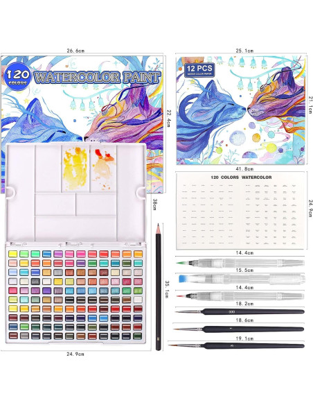 Juego de Pintura Acuarela Gunsamg 120 Colores Multicolores