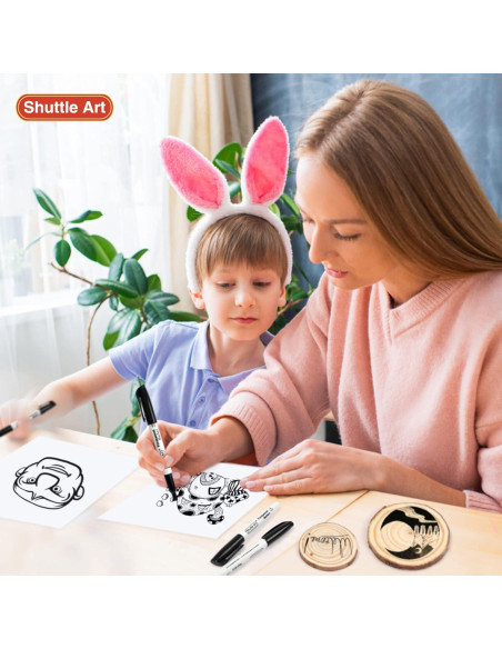 Paquete de 100 Marcadores Permanentes Negros Shuttle Art 0.7mm