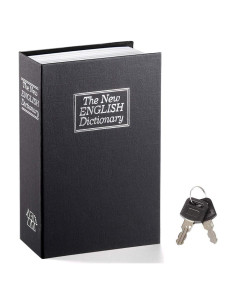 Caja de Libro con Cerradura de Llave Jssmst Grande Negra