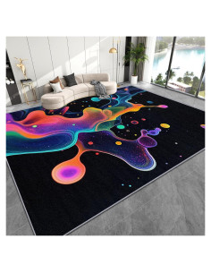 Alfombra Abstracta 8x10 Zoainuos Multicolor Antideslizante