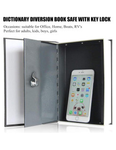 Caja de Libro con Cerradura de Llave Jssmst Grande Negra 2