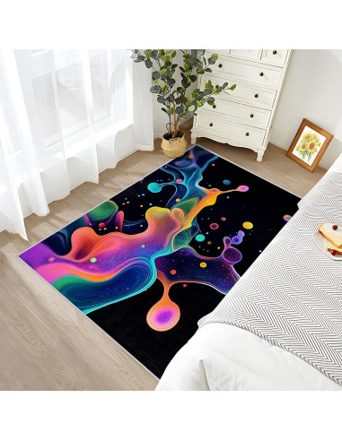 Alfombra Abstracta 8x10 Zoainuos Multicolor Antideslizante