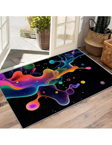 Alfombra Abstracta 8x10 Zoainuos Multicolor Antideslizante