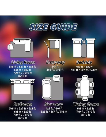 Alfombra Abstracta 8x10 Zoainuos Multicolor Antideslizante