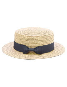 Sombrero de Playa para Niños Beige 100% Paja Natural