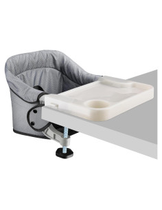 Silla Alta Plegable para Bebés con Bandeja Desmontable Gris
