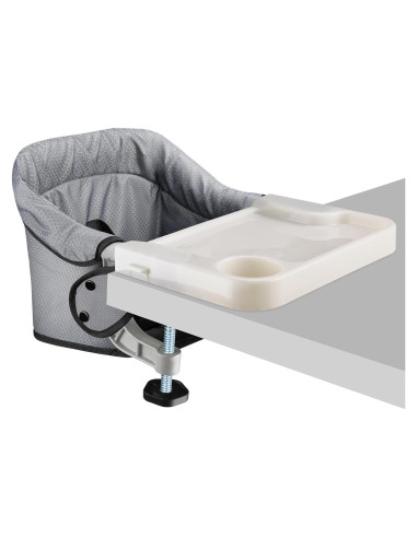 Silla Alta Plegable para Bebés con Bandeja Desmontable Gris