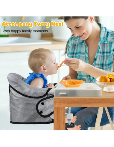 Silla Alta Plegable para Bebés con Bandeja Desmontable Gris