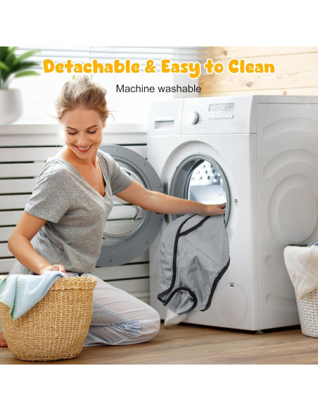 Silla Alta Plegable para Bebés con Bandeja Desmontable Gris