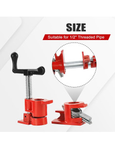 Juego de 4 Abrazaderas de Tubo 1/2" FLK Tech Hierro Fundido 2