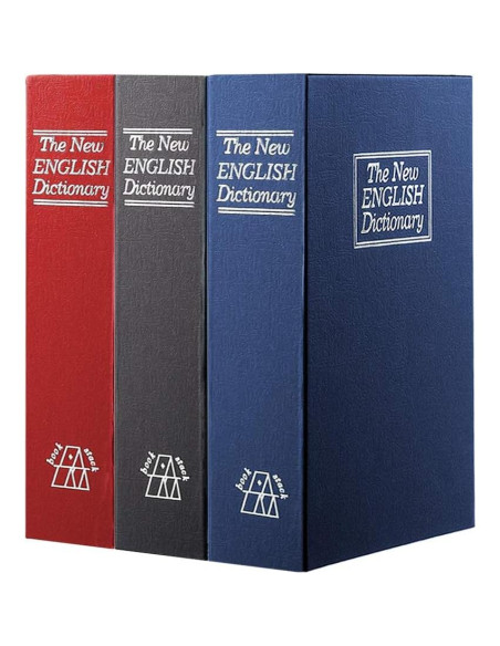 Caja de Libro con Cerradura de Llave Jssmst Grande Negra