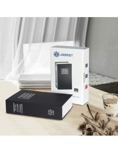 Caja de Libro con Cerradura de Llave Jssmst Grande Negra