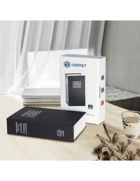 Caja de Libro con Cerradura de Llave Jssmst Grande Negra