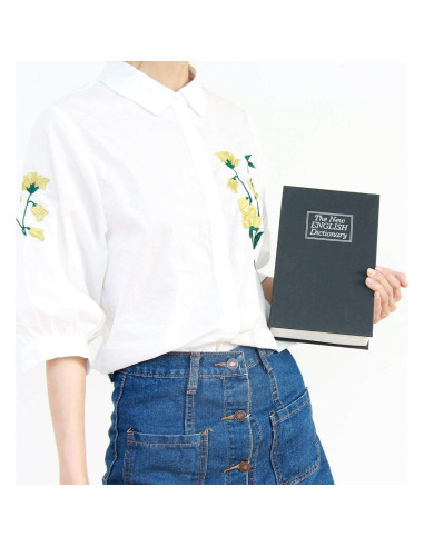 Caja de Libro con Cerradura de Llave Jssmst Grande Negra