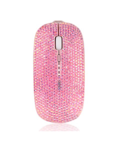 Ratón Inalámbrico Rosa Blingbybri con Cristales Brillantes