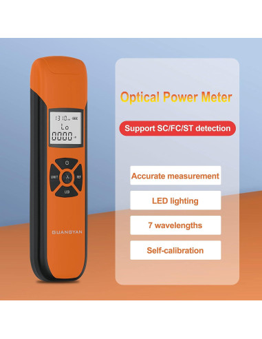 Medidor de Potencia Óptica G-10 -70 a +10 dBm Recargable