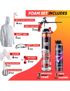 Kit de Aislamiento de Espuma en Spray ixirpro - 3 Piezas 850 g 2