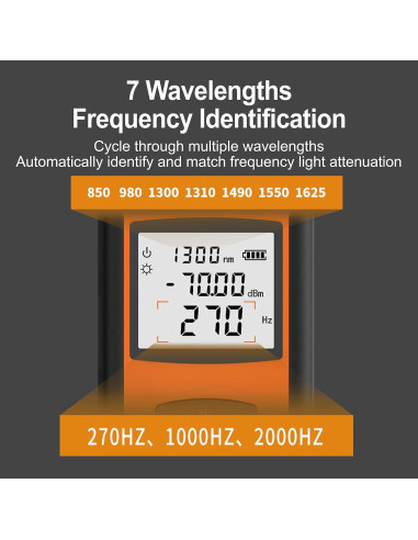 Medidor de Potencia Óptica G-10 -70 a +10 dBm Recargable