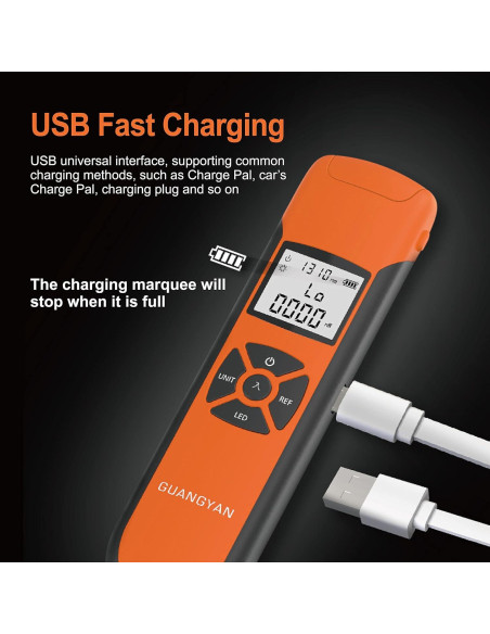 Medidor de Potencia Óptica G-10 -70 a +10 dBm Recargable